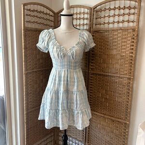 Princess Polly Blue Plaid Women's Dress